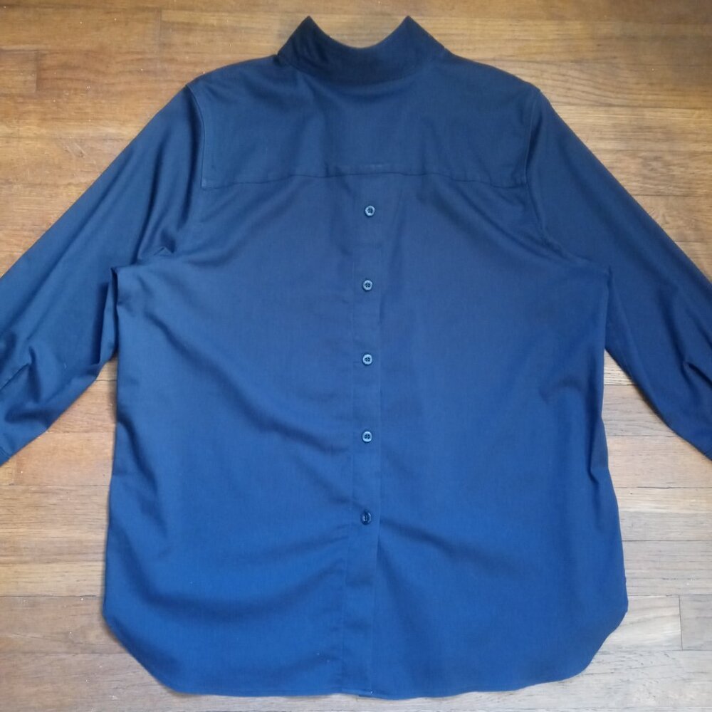 CHICO'S no iron chic stretch tunic shirt in navy (US4-6/US16) - Picture 4 of 16